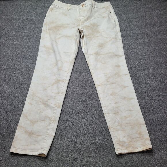 Chicos So Slimming Jeans Womens 2 Straight Leg Stretch Tie Dye Casual - Picture 1 of 9